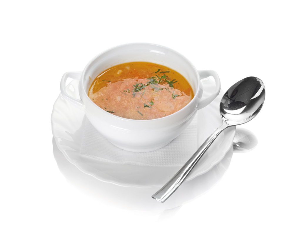 Rindsuppe mit Backerbsen